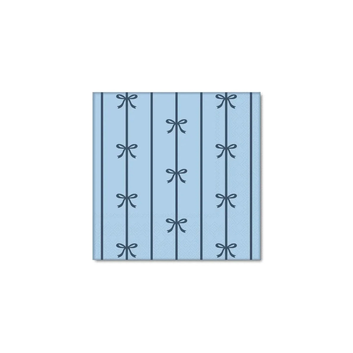 Sky Blue Signature Bow Small Party Napkins x 20 - Bow Party Bonjour Fête Paper Napkins Sky Blue Signature Bow Small Napkins x 20
