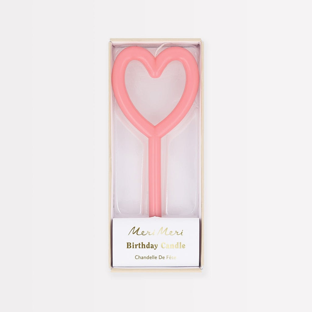 Slim Heart Party Candle | Meri Meri Birthday Candles Slim Heart Party Candle