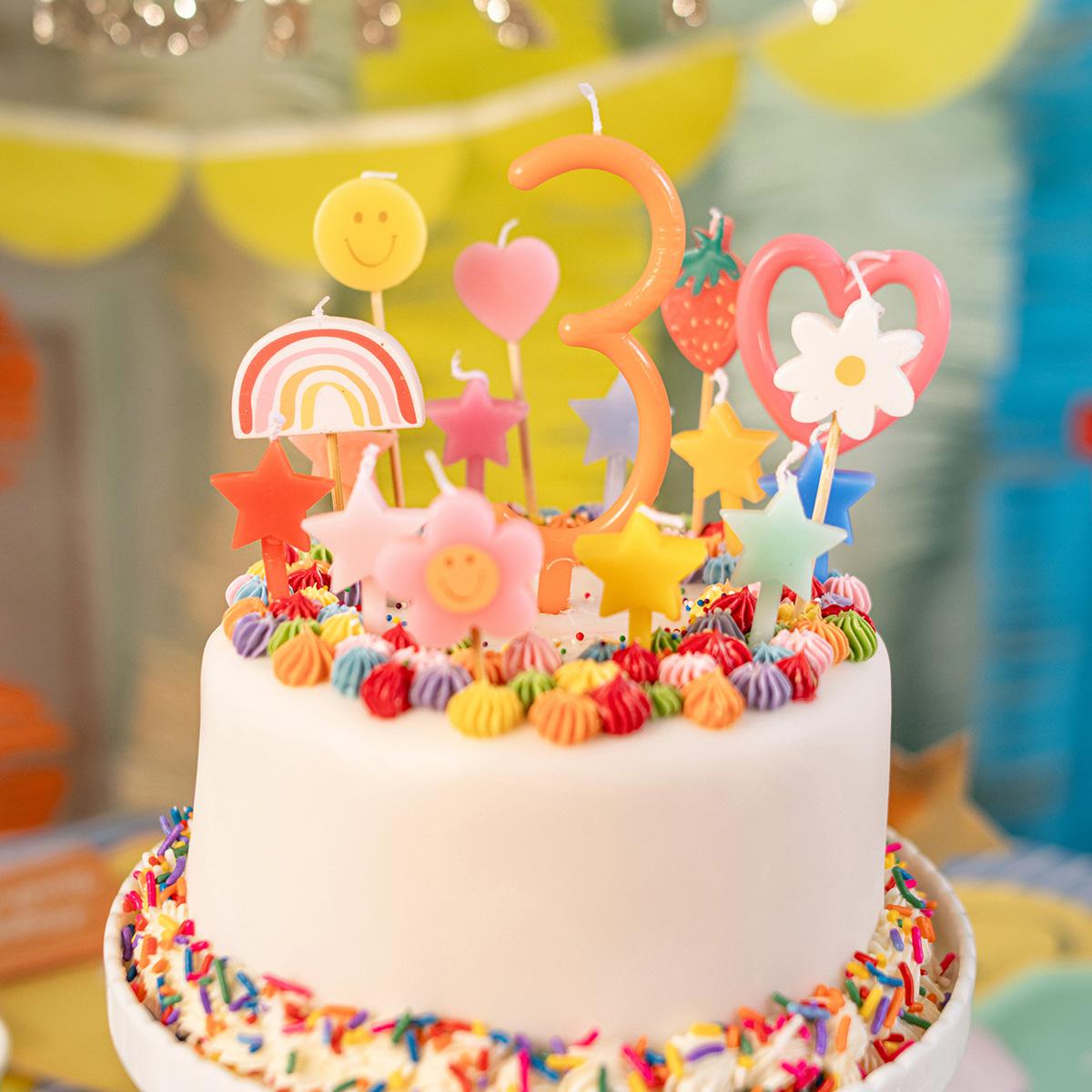 Slim Number 3 Cake Candle | Meri Meri Number Candles Birthday Candles Slim Number 3 Cake Candle