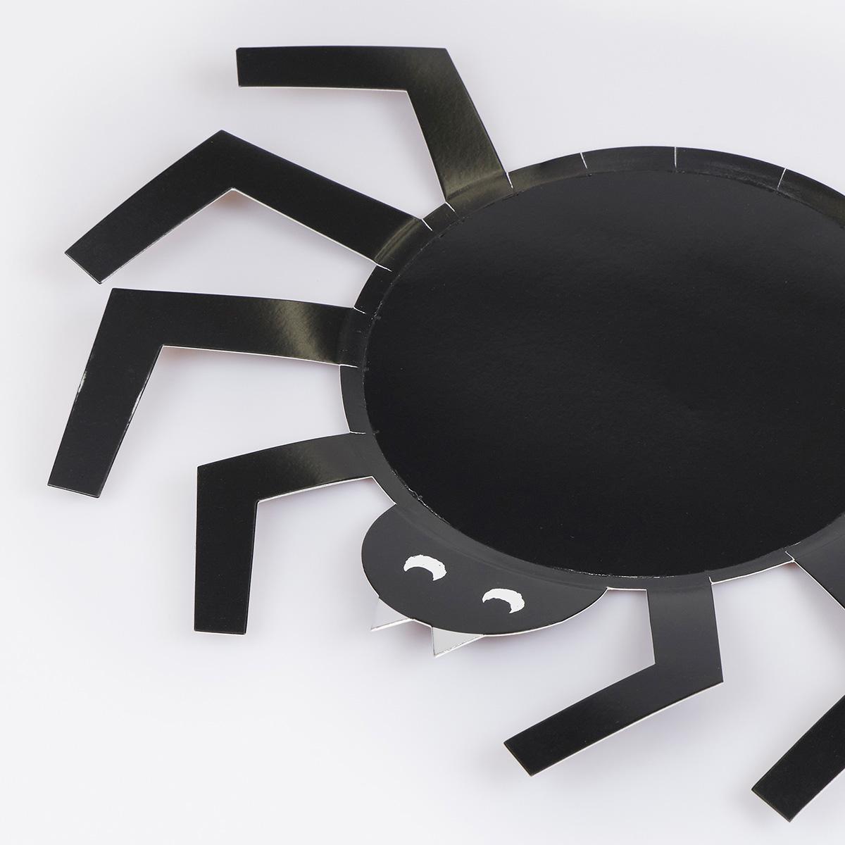Spider Party Plates x 8 - Meri Meri Hallowee Party Supplies UK party plates Spider Party Plates x 8