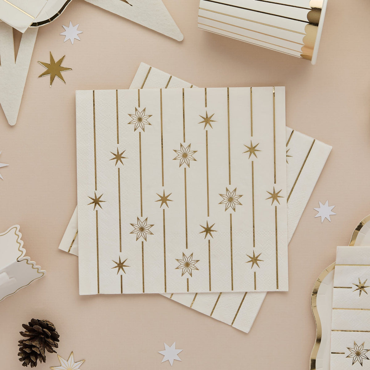 Stars & Stripe Paper Party Napkins x 16 | Hootyballoo Christmas Napkins Paper Napkins Stars & Stripe Paper Party Napkins x 16