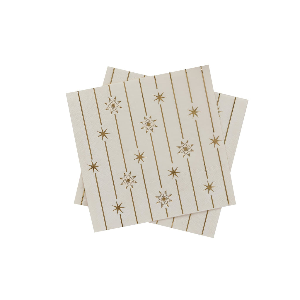 Stars & Stripe Paper Party Napkins x 16 | Hootyballoo Christmas Napkins Paper Napkins Stars & Stripe Paper Party Napkins x 16
