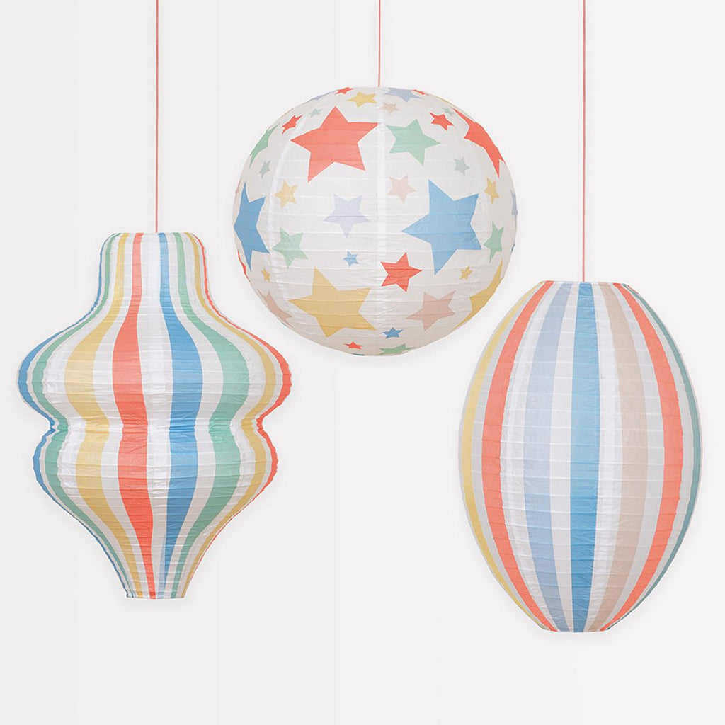 Stars & Stripes Lanterns x3 | Meri Meri | Little Big Party Decorations Stars & Stripes Lanterns x3