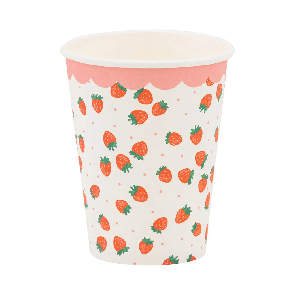 Strawberry Party Cups x 8 - My Mind's Eye Disposable Cups Strawberry Party Cups x 8