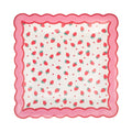 Strawberry Pattern Scallop Party Plates x 8 - My Mind's Eye Disposable Plates Strawberry Pattern Scallop Party Plates x 8