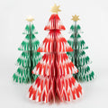 Stripe Paper Honeycomb Christmas Trees x 3 | Meri Meri Christmas Decorations Party Decorations Stripe Paper Honeycomb Christmas Trees x 3