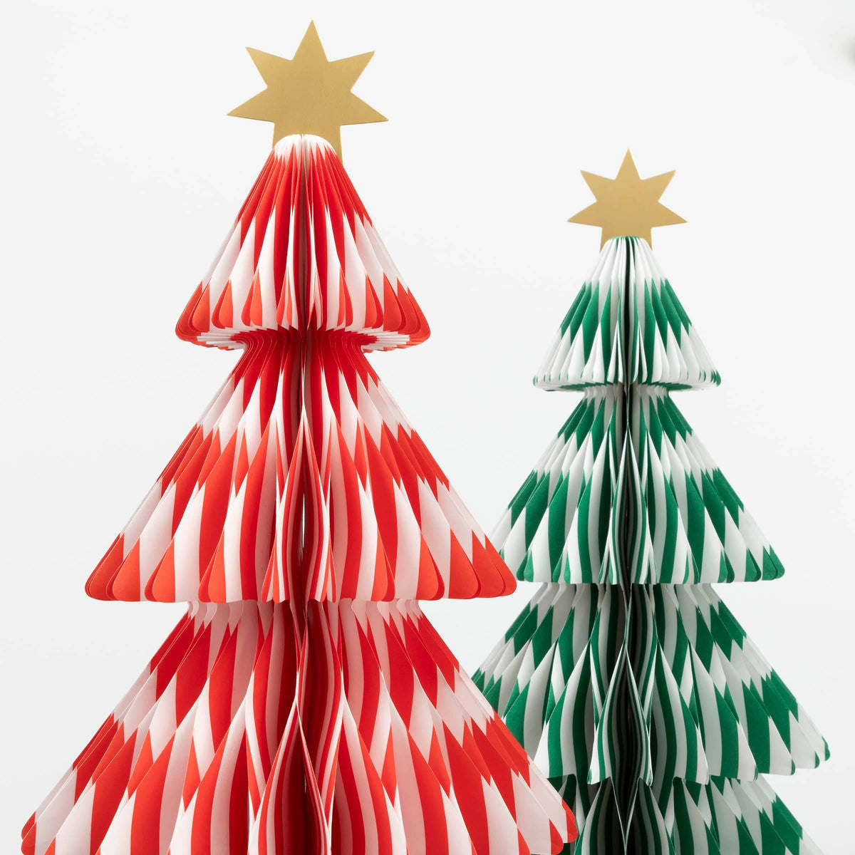 Stripe Paper Honeycomb Christmas Trees x 3 | Meri Meri Christmas Decorations Party Decorations Stripe Paper Honeycomb Christmas Trees x 3