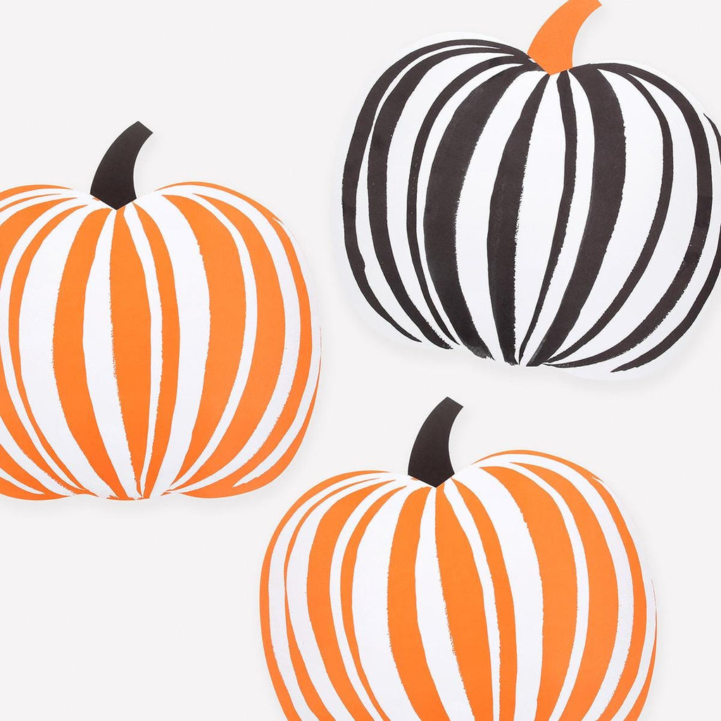 Stripe Pumpkin Paper Party Placemats x 12 | Meri Meri Halloween Table Placemats Stripe Pumpkin Paper Party Placemats x 12