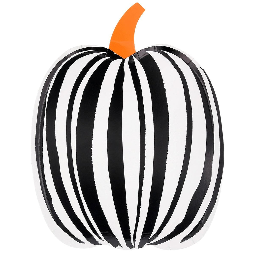 Stripe Pumpkin Party Plates x 8 | Meri Meri Halloween Table party plates Stripe Pumpkin Party Plates x 8