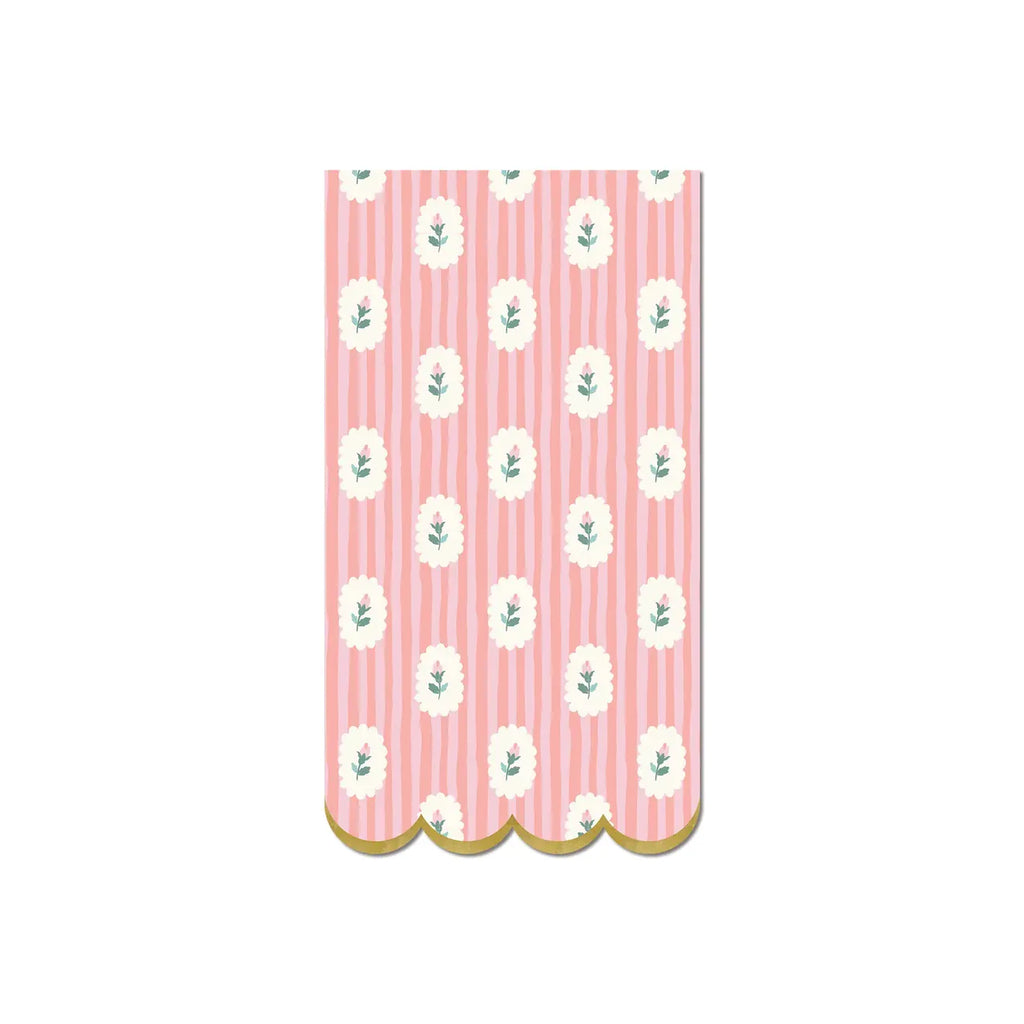 Striped Floral Party Napkins x 24 Paper Napkins Striped Floral Party Napkins x 24