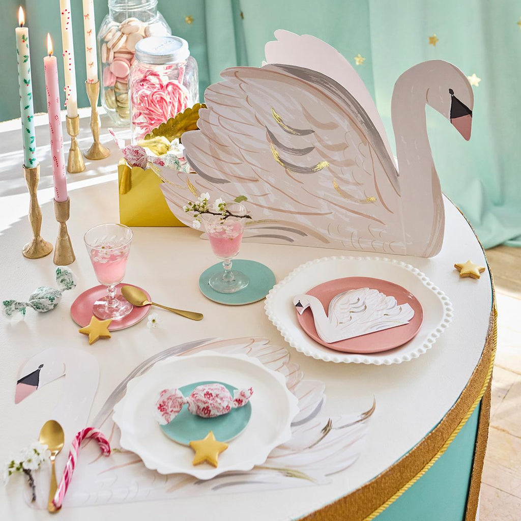 Swan Party Placemats x 12 | Party Tableware UK Placemats Swan Party Placemats x 12