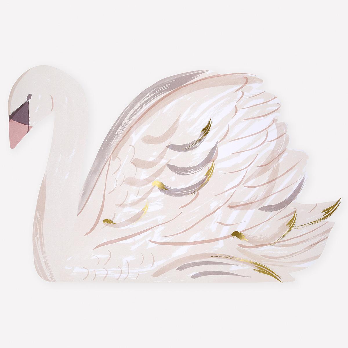 Swan Party Placemats x 12 | Party Tableware UK Placemats Swan Party Placemats x 12