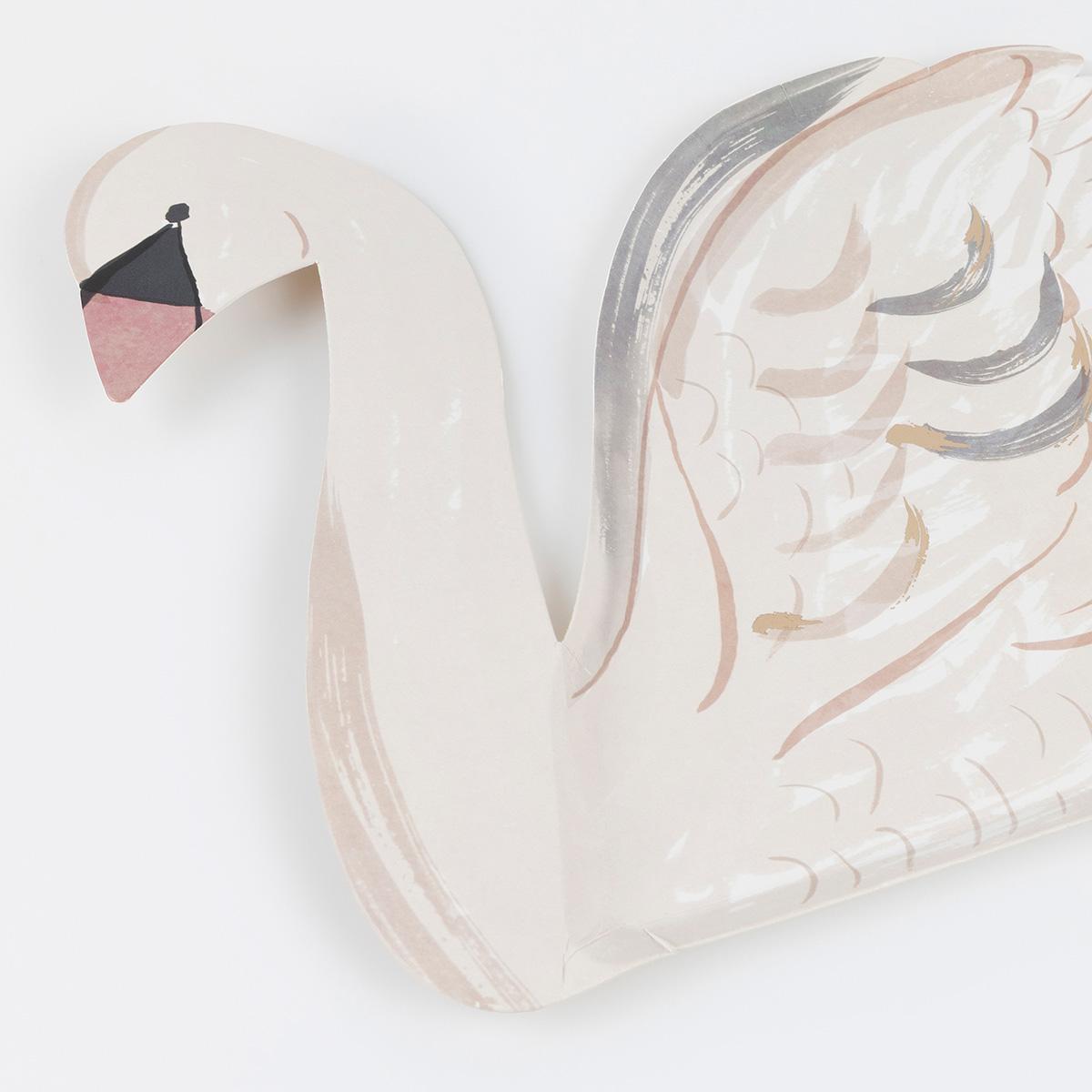Swan Party Plates x 8 | Party Tableware UK Plates Swan Party Plates x 8