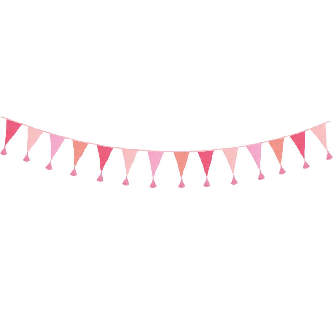 Talking Tables Party - Pink Fabric Bunting, 3m - Pink Party Decorations Bunting Pink Fabric Bunting, 3m