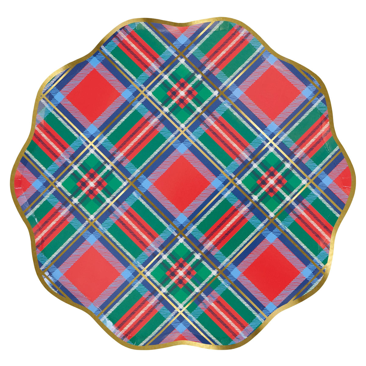 Tartan Mix Large Christmas Party Plates x 8 | Meri Meri Christmas Tartan party plates Tartan Mix Large Christmas Party Plates x 8
