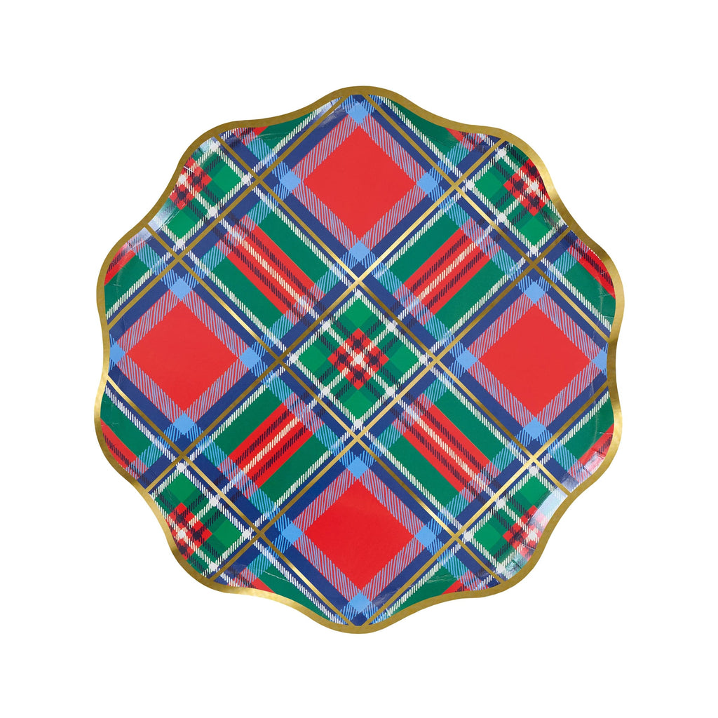 Tartan Mix Small Christmas Party Plates x 8 | Meri Meri Christmas Tartan party plates Tartan Mix Small Christmas Party Plates x 8