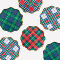 Tartan Mix Small Christmas Party Plates x 8 | Meri Meri Christmas Tartan party plates Tartan Mix Small Christmas Party Plates x 8