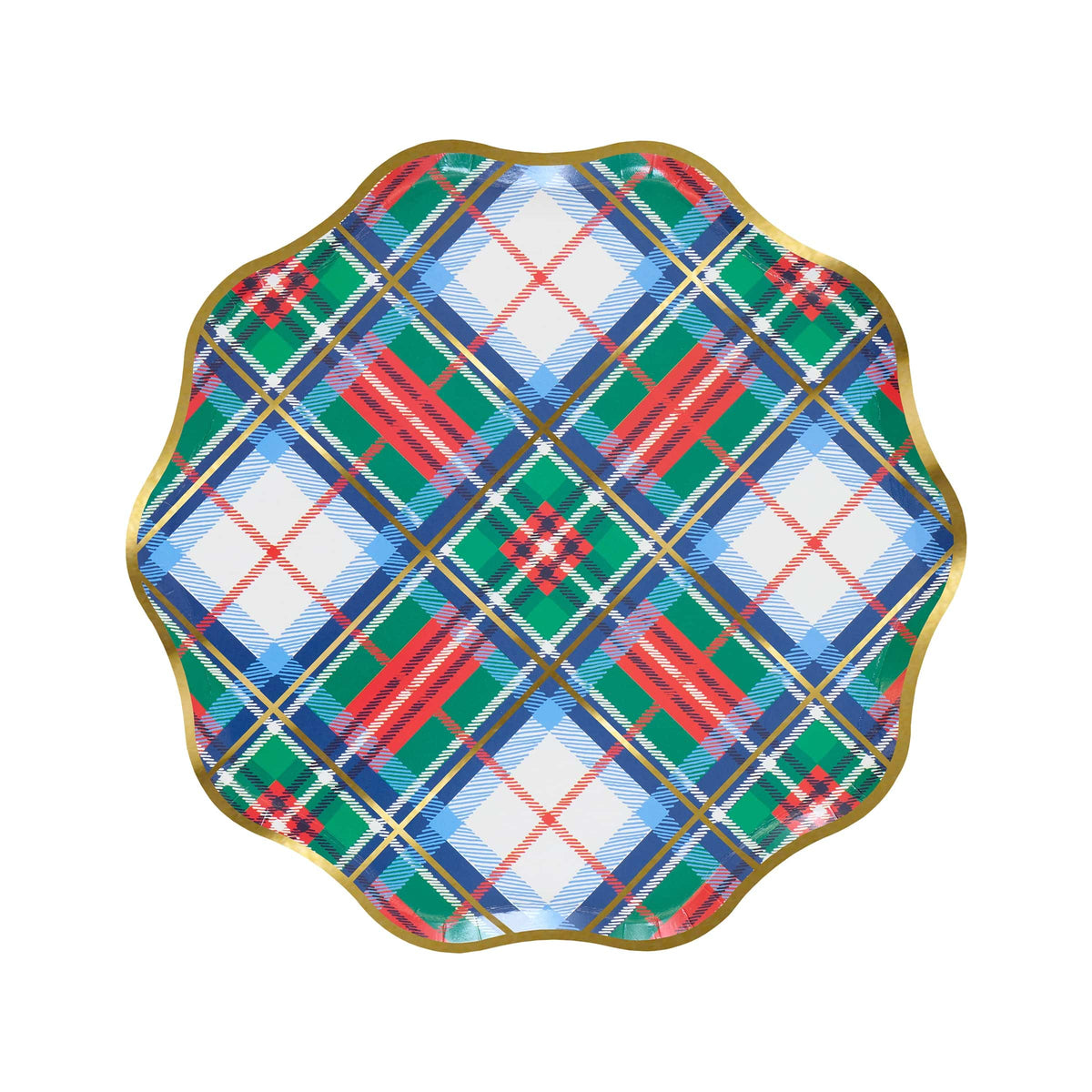 Tartan Mix Small Christmas Party Plates x 8 | Meri Meri Christmas Tartan party plates Tartan Mix Small Christmas Party Plates x 8