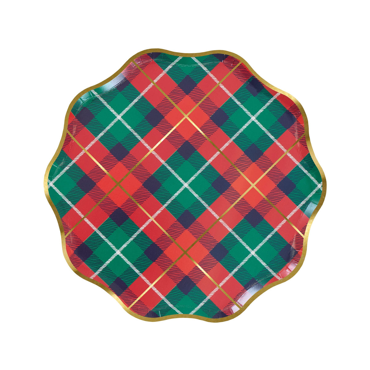 Tartan Mix Small Christmas Party Plates x 8 | Meri Meri Christmas Tartan party plates Tartan Mix Small Christmas Party Plates x 8