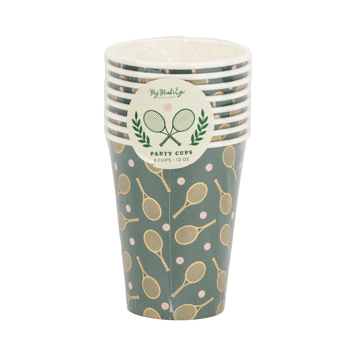 Tennis Party Cups x 8 -  My Mind's Eye Tennis Party Supplies Disposable Cups Tennis Party Cups x 8