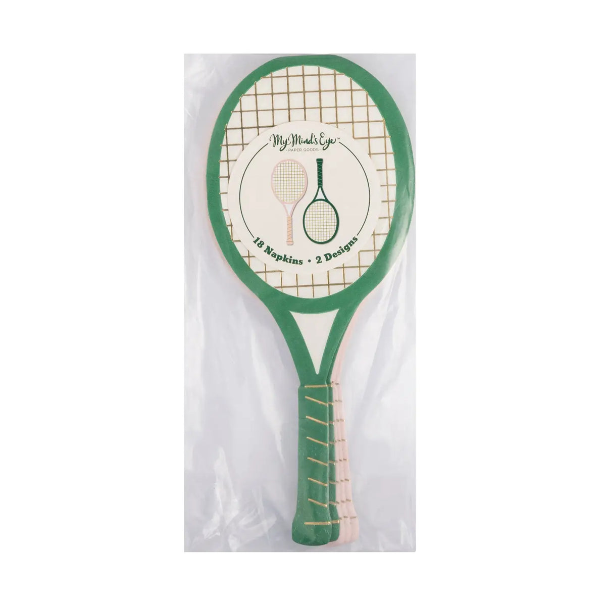 Tennis Racket Party Napkins x 16 - My Mind's Eye Tennis Party Supplies Disposable Plates Tennis Racket Party Napkins x 16