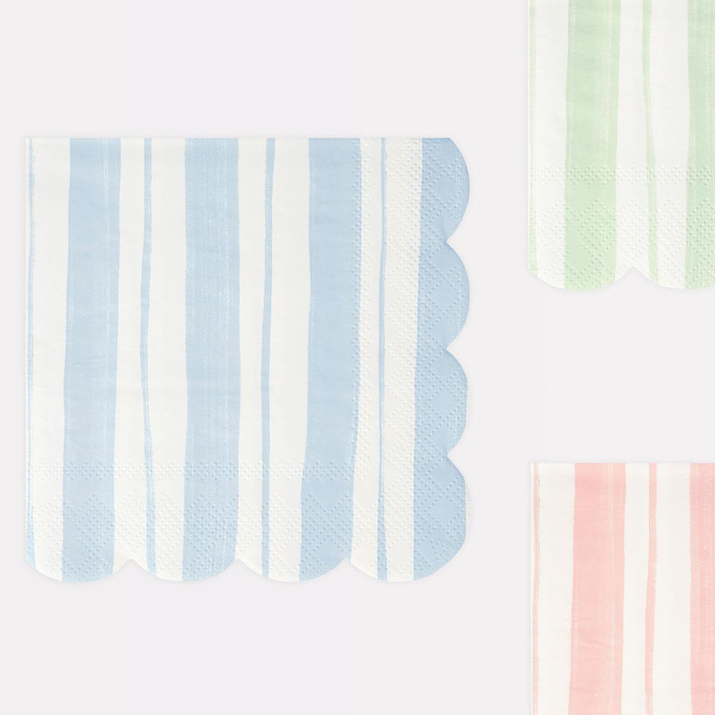 Ticking Stripe Large Party Napkins x 16 party napkins Ticking Stripe Large Party Napkins x 16