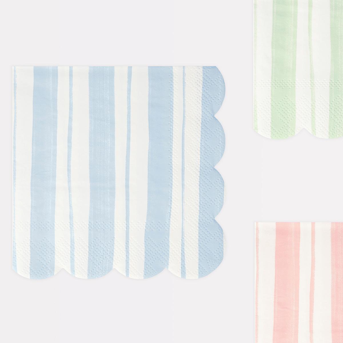 Ticking Stripe Large Party Napkins x 16 party napkins Ticking Stripe Large Party Napkins x 16