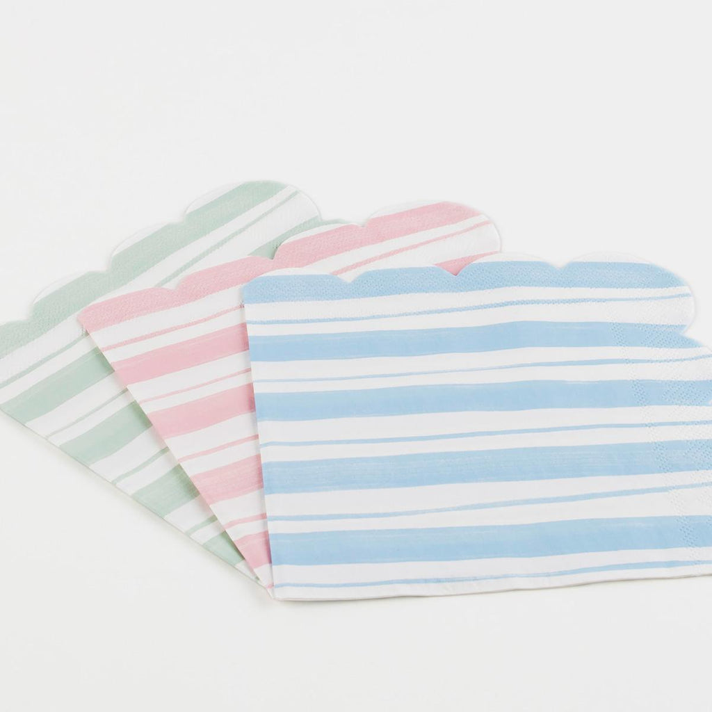 Ticking Stripe Large Party Napkins x 16 party napkins Ticking Stripe Large Party Napkins x 16