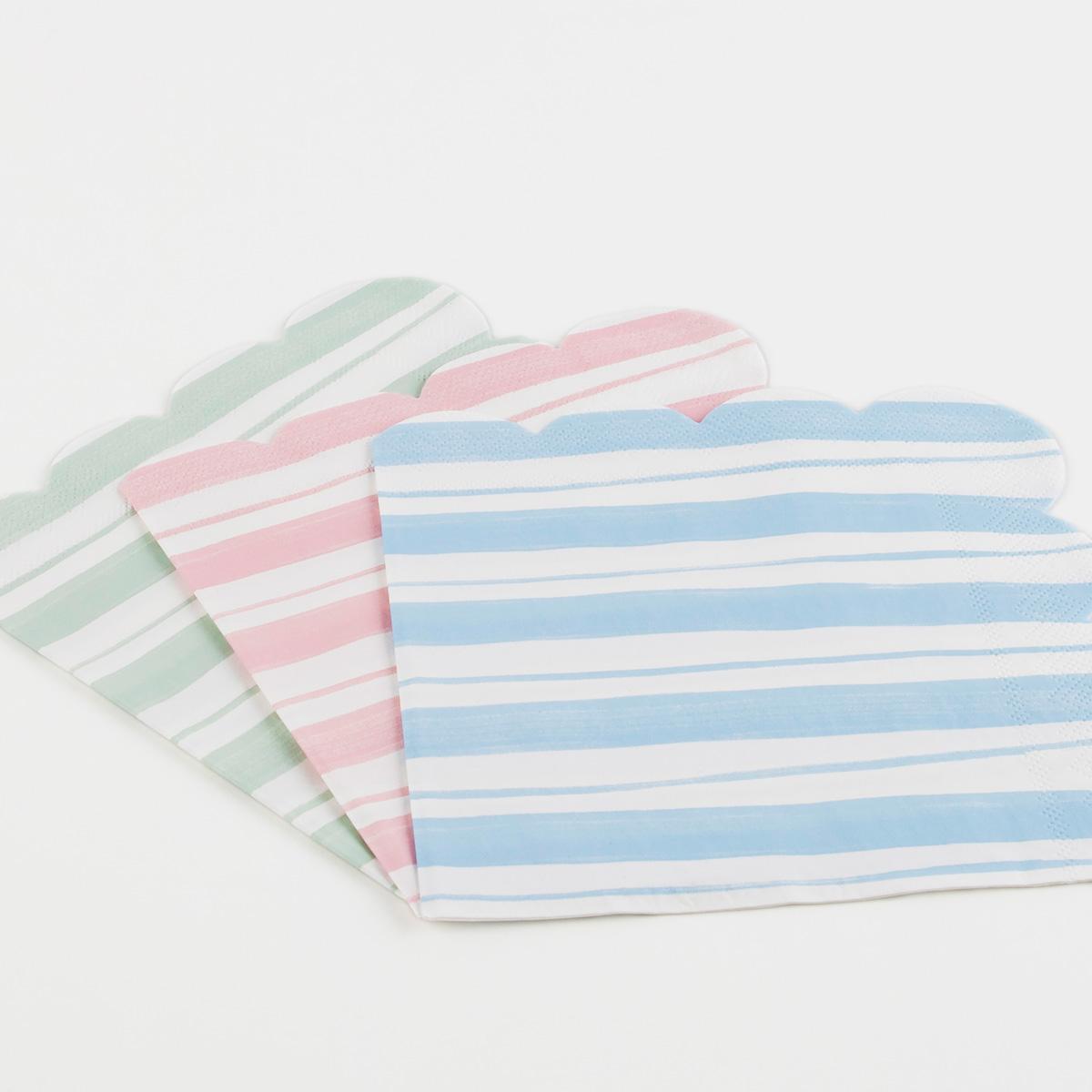 Ticking Stripe Large Party Napkins x 16 party napkins Ticking Stripe Large Party Napkins x 16