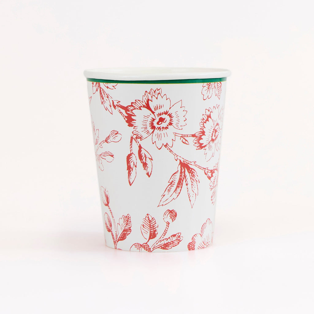 Toile De Jouy Christmas Party Cups x 8 | Meri Meri Christmas Table party cups Toile De Jouy Christmas Party Cups x 8