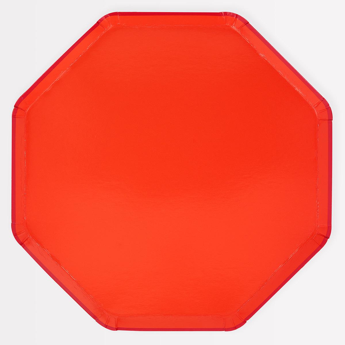 Tomato Red Dinner Party Plates x 8 | Meri Meri party plates Tomato Red Dinner Party Plates x 8