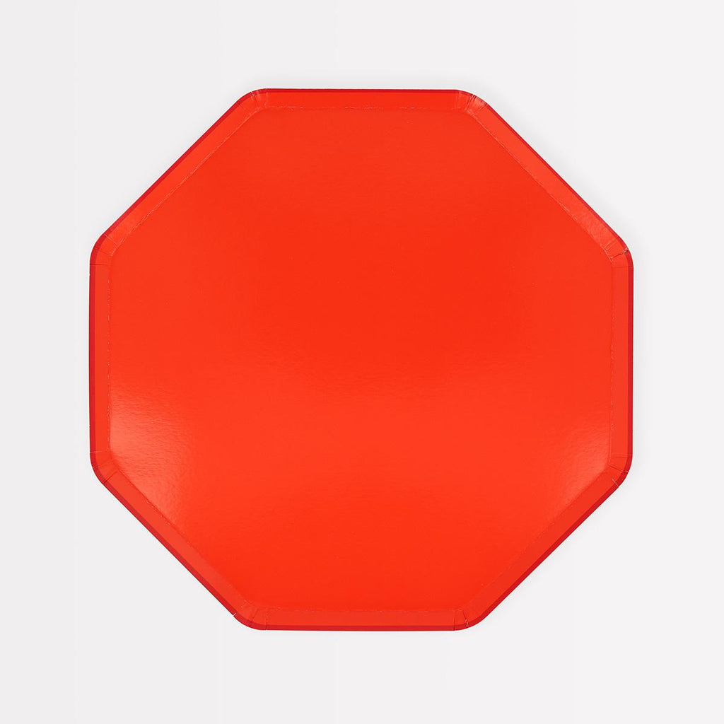 Tomato Red Side Party Plates x 8 | Meri Meri party plates Tomato Red Side Party Plates x 8