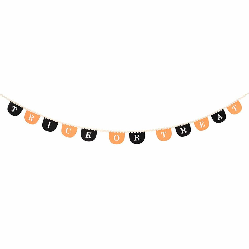 Trick Or Treat Fabric Party Garland | Meri Meri Halloween Decorations Bunting Trick Or Treat Fabric Party Garland