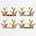 Velvet Antler Christmas Party Headbands x 8 | Meri Meri Christmas Party Party Hats Velvet Antler Christmas Party Headbands x 8