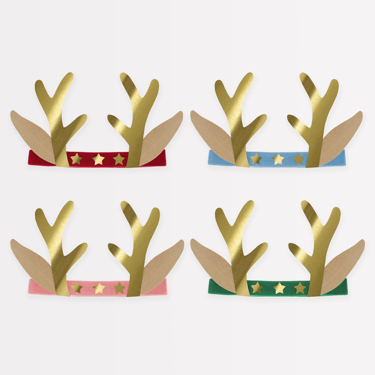 Velvet Antler Christmas Party Headbands x 8 | Meri Meri Christmas Party Party Hats Velvet Antler Christmas Party Headbands x 8