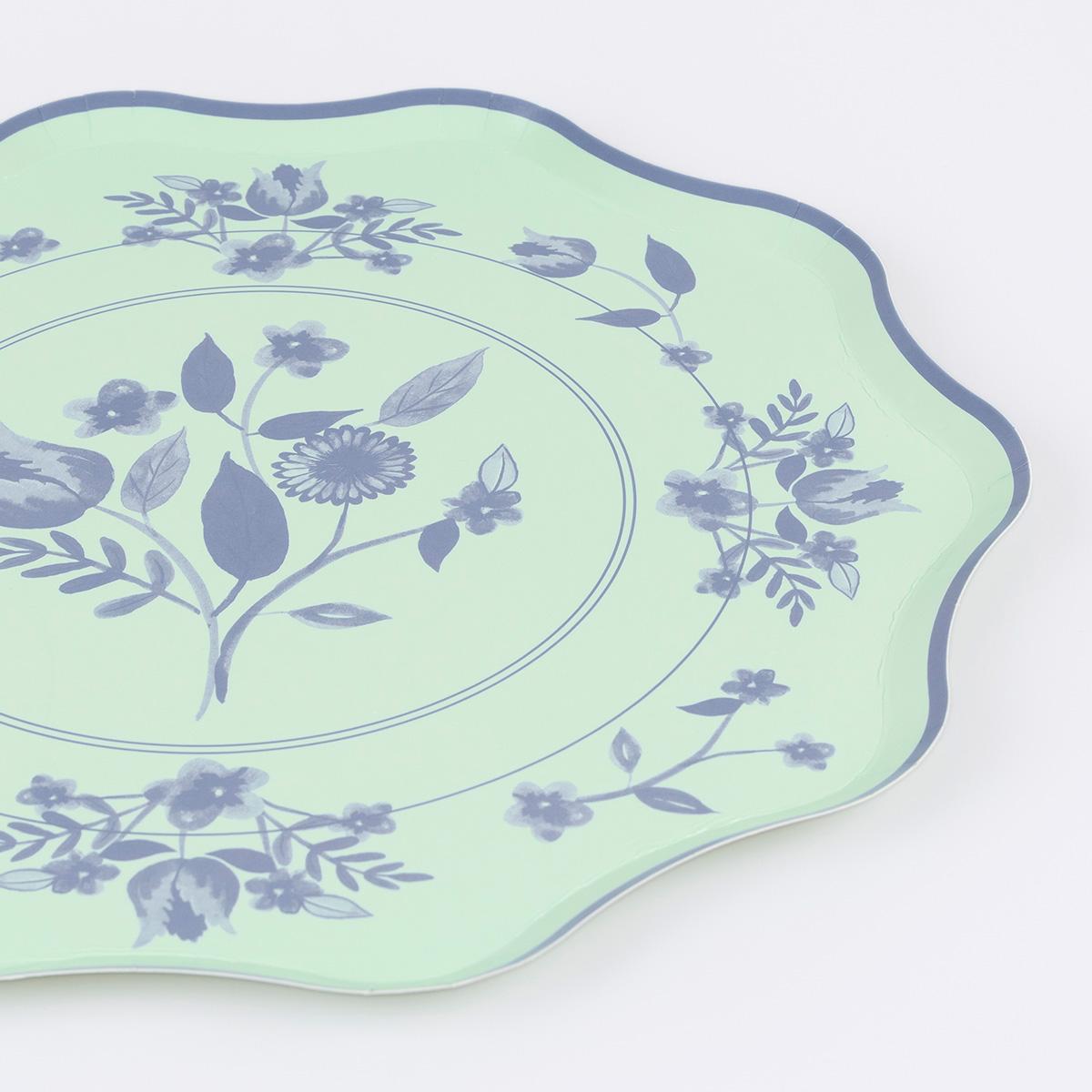 Vintage Botanical Dinner Party Plates x 8 | Meri Meri party plates Vintage Botanical Dinner Party Plates x 8