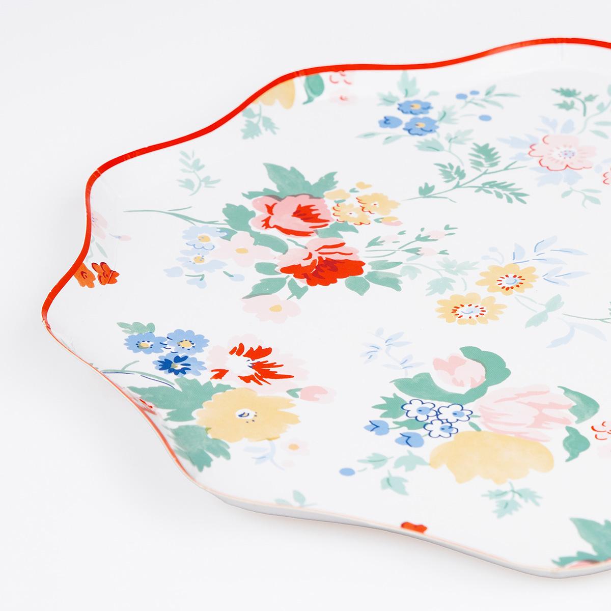 Vintage Floral Dinner Party Plates x 8 | Meri Meri party plates Vintage Floral Dinner Party Plates x 8