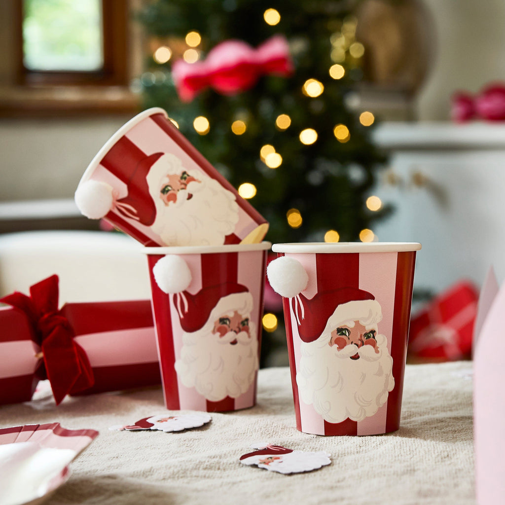 Vintage Santa Paper Cups - Pack of 8 party cups Vintage Santa Paper Cups - Pack of 8