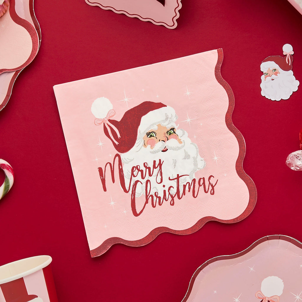 Vintage Santa Paper Napkins - Pack of 16 Paper Napkins Vintage Santa Paper Napkins - Pack of 16