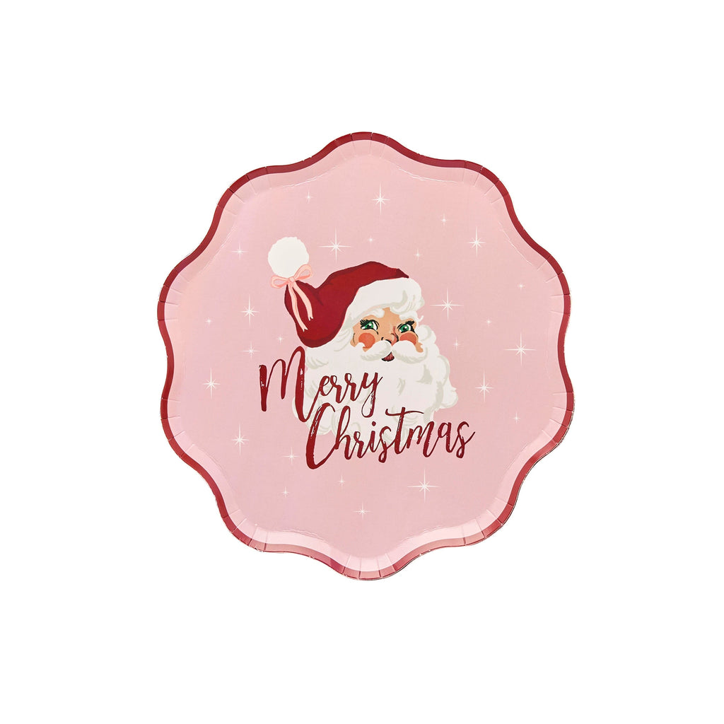 Vintage Santa Paper Plates - Pack of 8 Disposable Plates Vintage Santa Paper Plates - Pack of 8