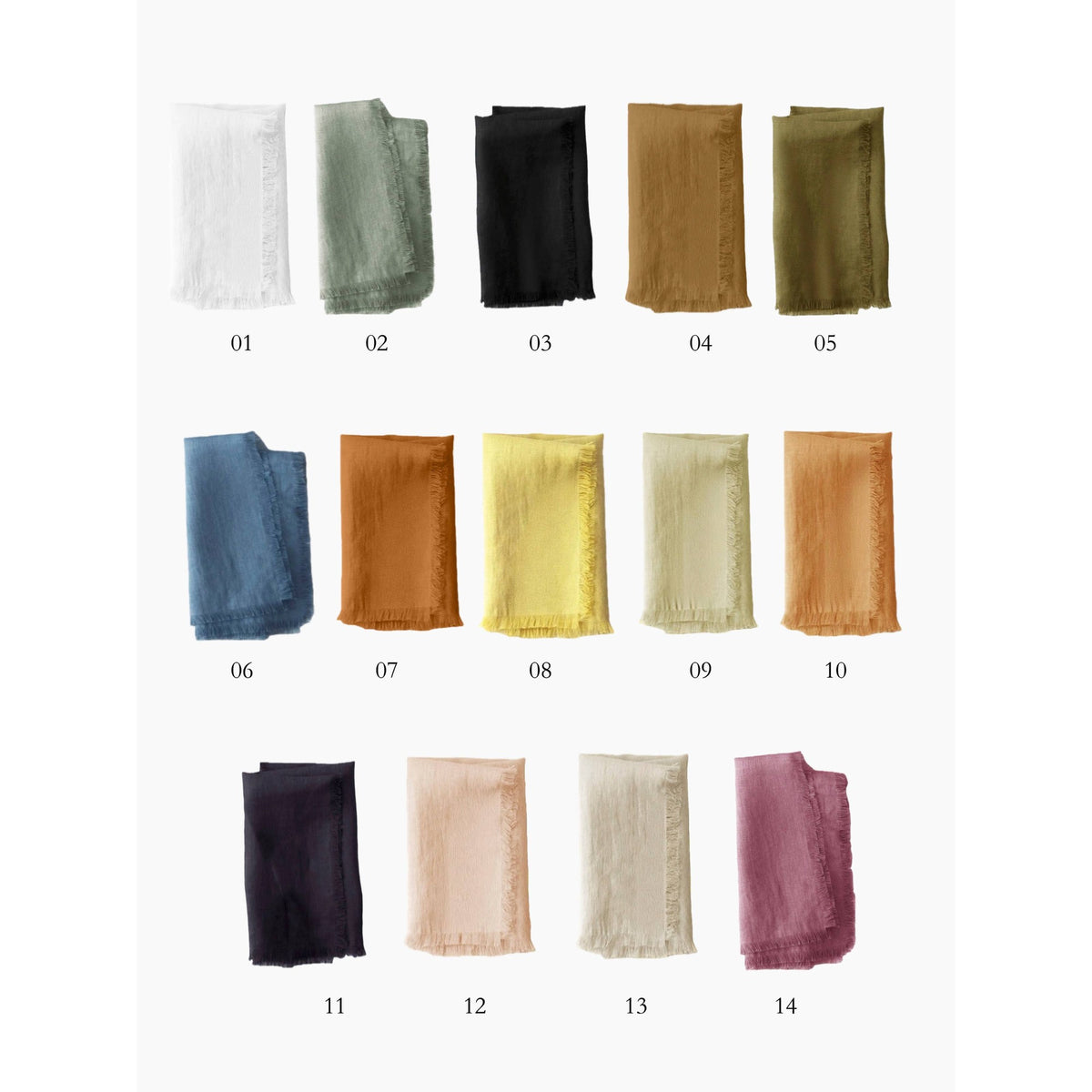 Washed Linen Frayed Edge Napkin & Placemat