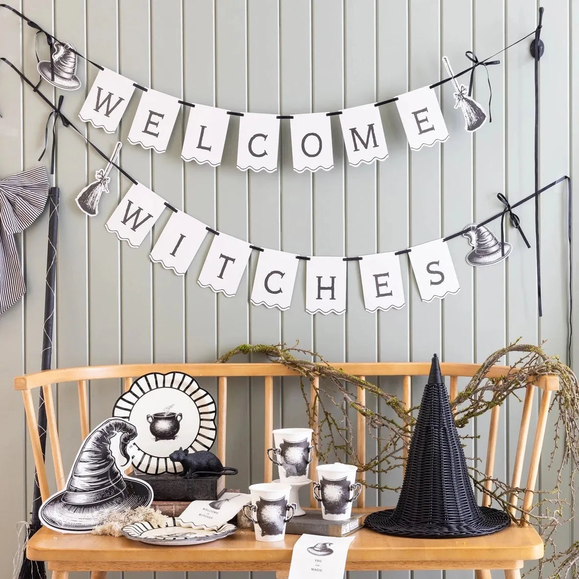 Welcome Witches Halloween Banner | My Mind's Eye Halloween Decorations Bunting Welcome Witches Halloween Banner
