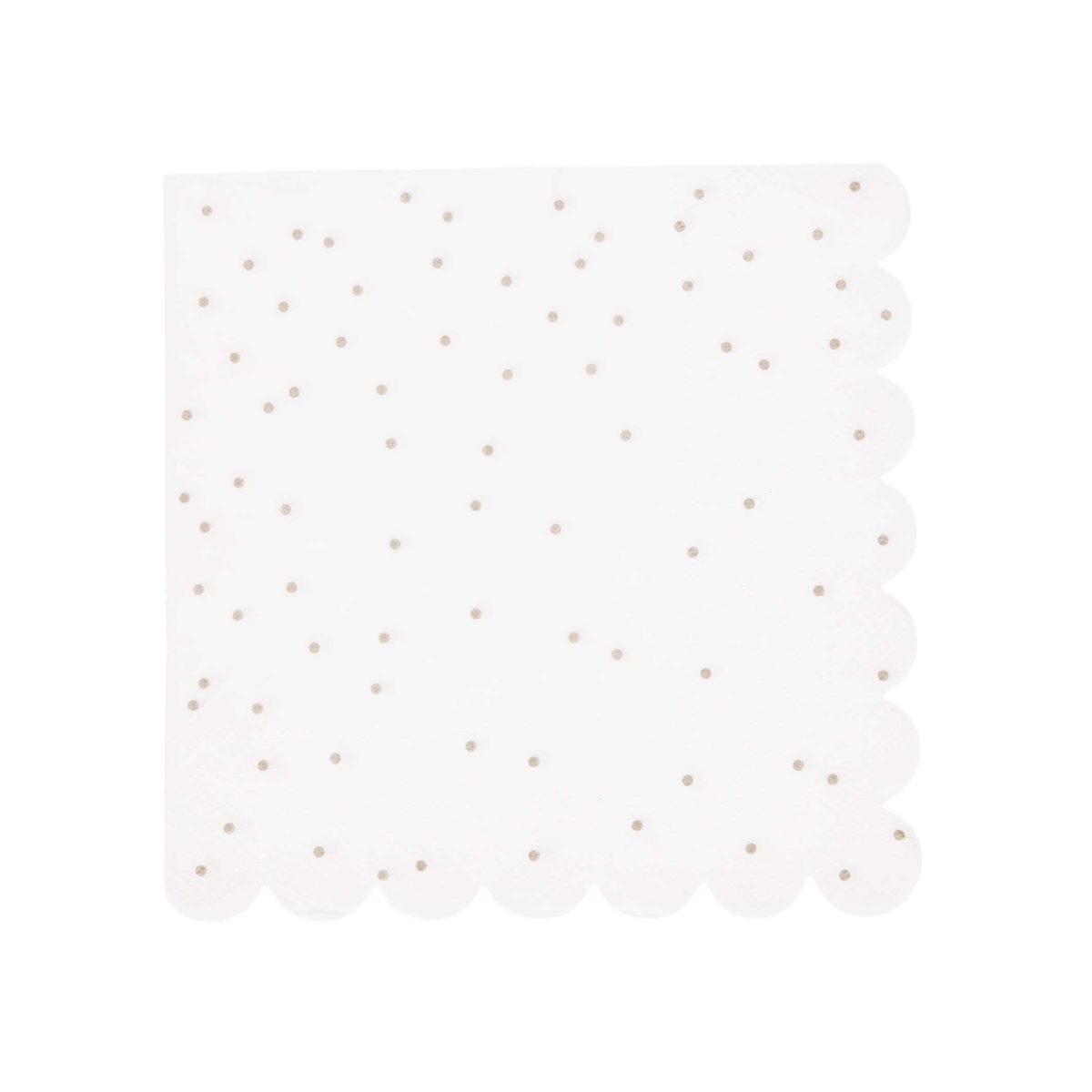 White and Gold Dots Paper Napkins x 20 - White Party Supplies Paper Napkins White and Gold Dots Paper Napkins x 20