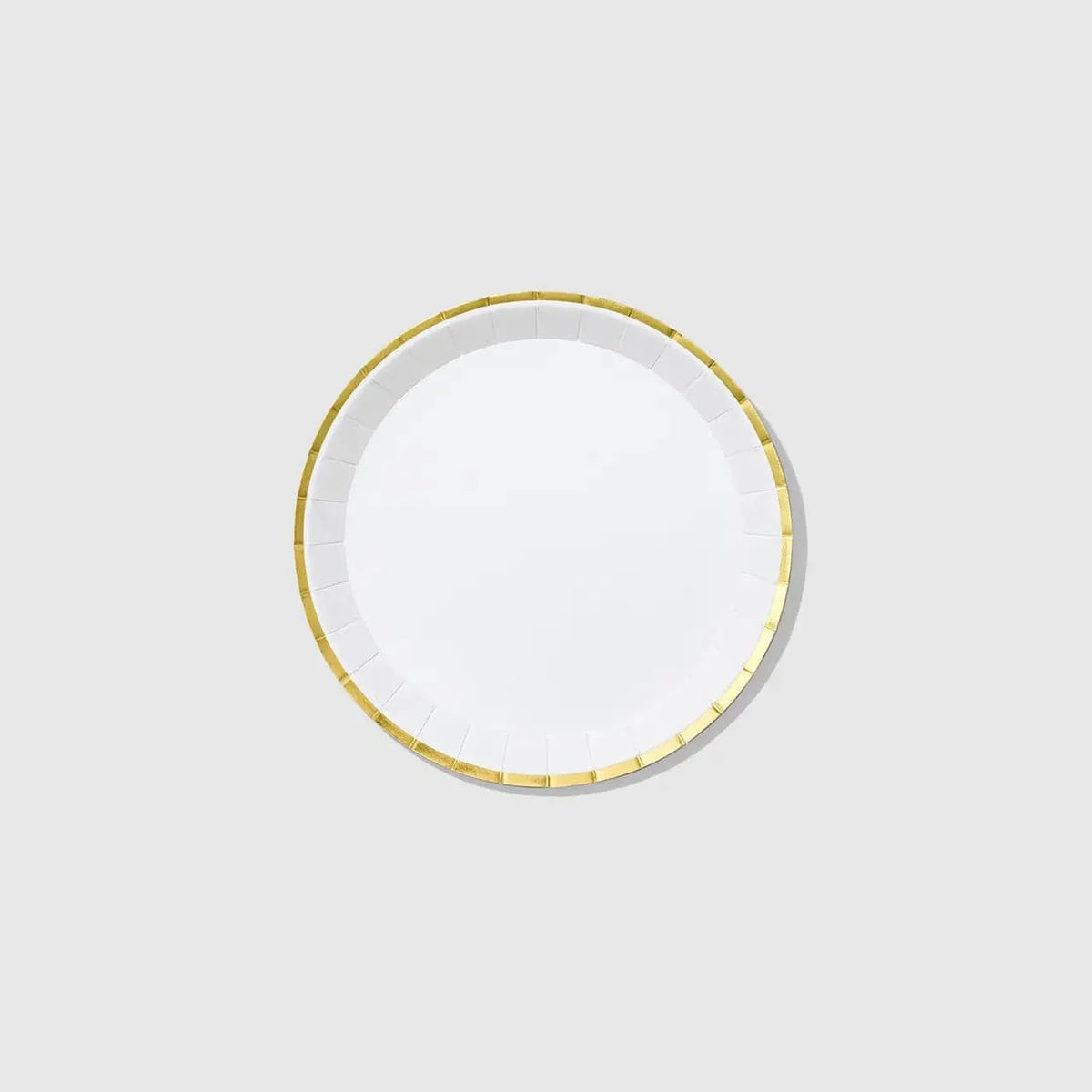 White and Gold Foiled Small Paper Party Plates x 10 - Gold Party Supplies party plates White and Gold Foiled Small Paper Party Plates x 10