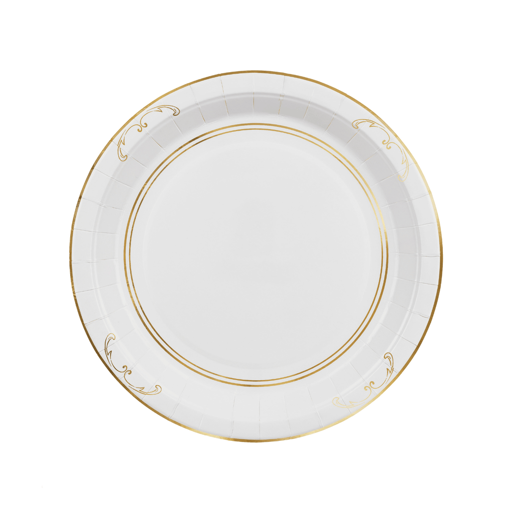 White Lace Style Large Paper Plates x 6 - Lace Tablescapes Disposable Plates White Lace Style Large Paper Plates x 6