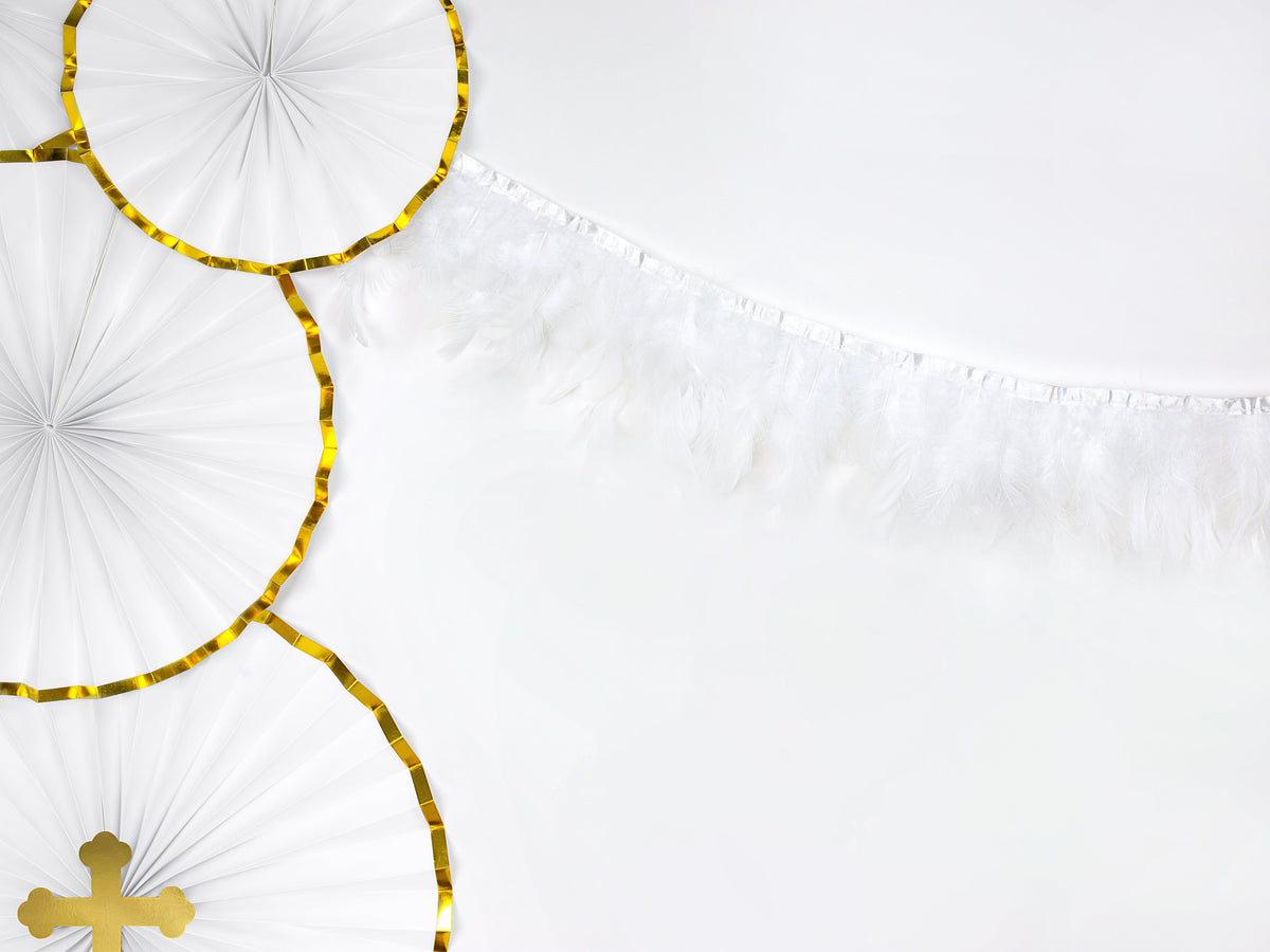 White & Metallic Gold Party Fans x 3 Party Supplies White & Metallic Gold Party Fans x 3