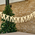 White Velvet Bow Garland - 2m | Hootyballoo Christmas Decorations Bunting White Velvet Bow Garland - 2m
