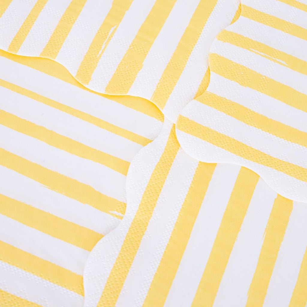 Yellow Stripe Small Party Napkins x 16 | Meri Meri party napkins Yellow Stripe Small Party Napkins x 16