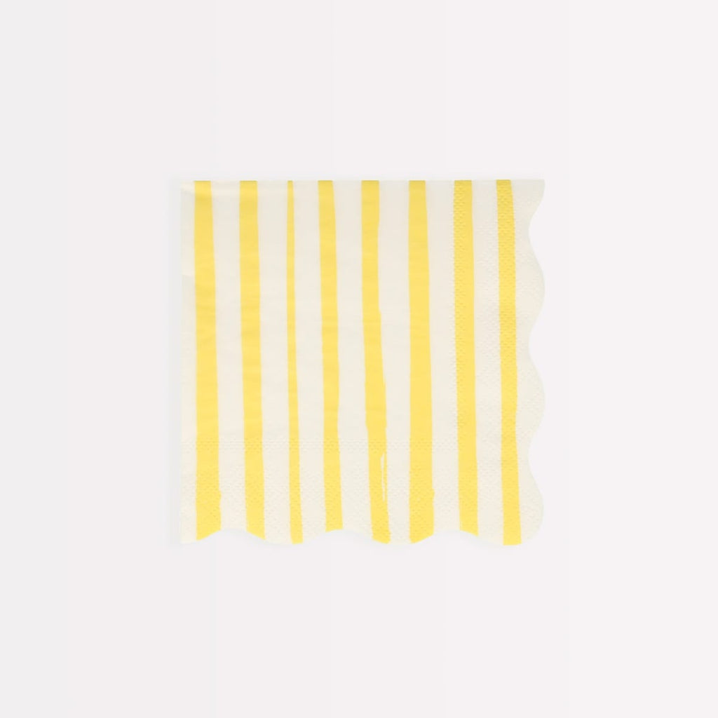 Yellow Stripe Small Party Napkins x 16 | Meri Meri party napkins Yellow Stripe Small Party Napkins x 16