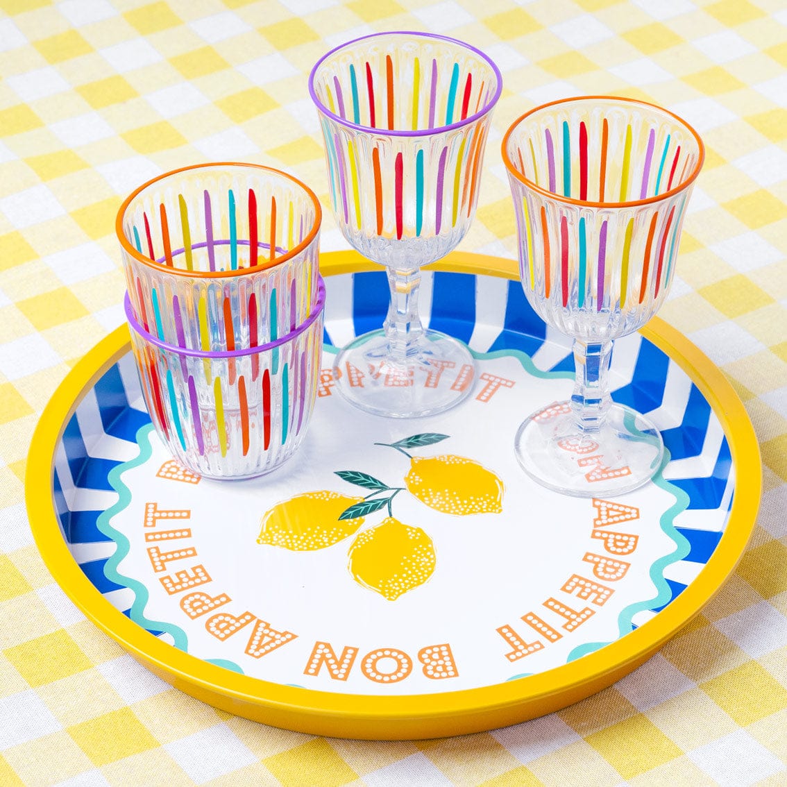 Yellow & White Fabric Gingham Tablecloth Tablecloths Yellow & White Fabric Gingham Tablecloth